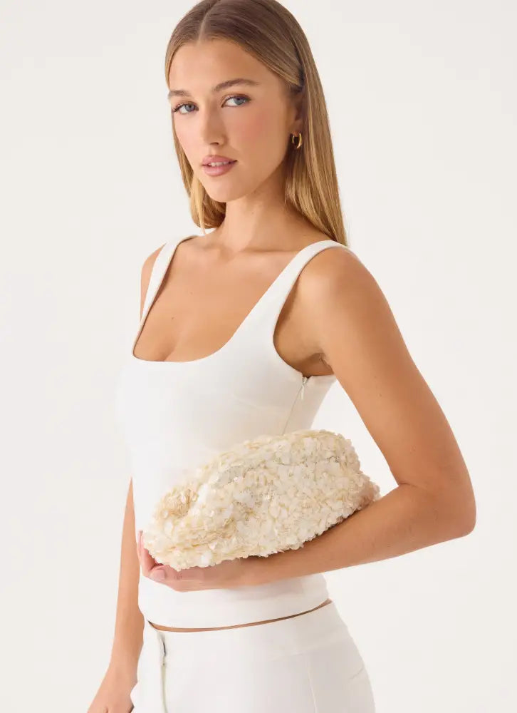 Genevieve Clutch Bag - Ivory - Ivory / One Size - Bags