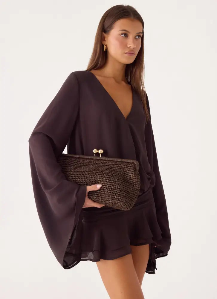Gia Clutch Bag - Brown - Brown / One Size - Bags