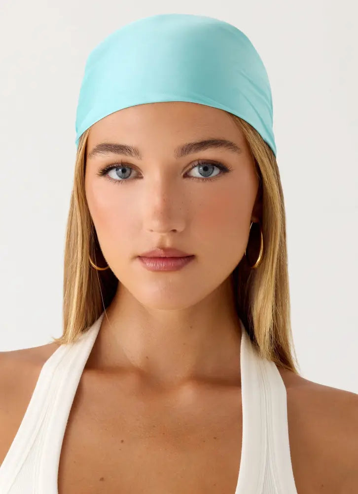 Lover Vibes Head Scarf - Aqua - Aqua / One Size - Hair Accessories