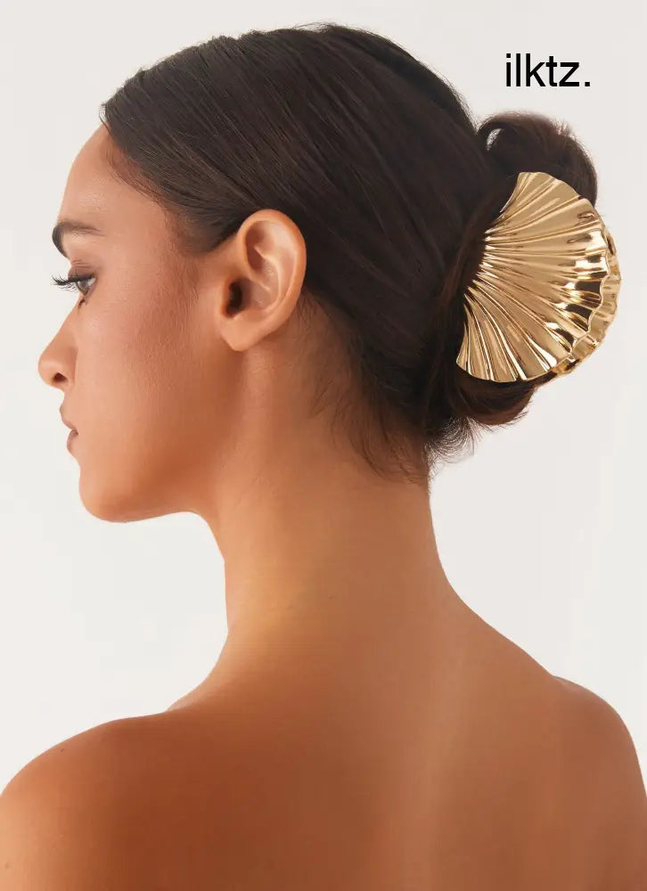 Milano Claw Clip - Gold - Gold / One Size - Hair Accessories