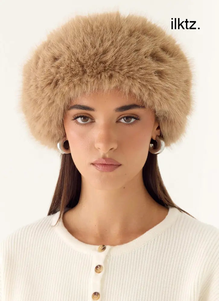 North Pole Faux Fur Headband - Cream - Cream / One Size - Hair Accessories